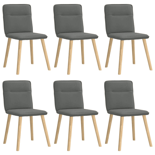 vidaXL Cadeiras de jantar 6 pcs tecido cinzento-escuro vidaXL Cadeiras de jantar 6 pcs tecido cinzento-escuro