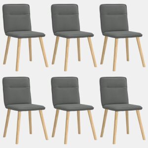 vidaXL Cadeiras de jantar 6 pcs tecido cinzento-escuro