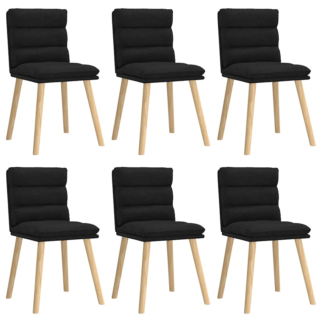 Vidaxl sillas de comedor giratorias 6 unidades tela negras