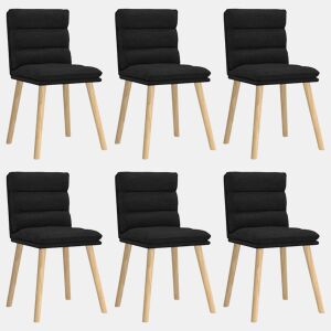 vidaXL Cadeiras de jantar 6 pcs tecido preto
