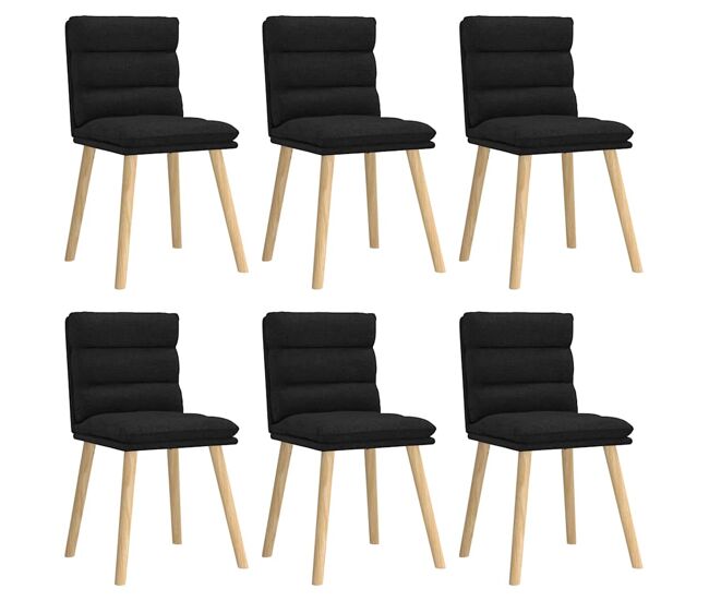 Vidaxl sillas de comedor giratorias 6 unidades tela negras