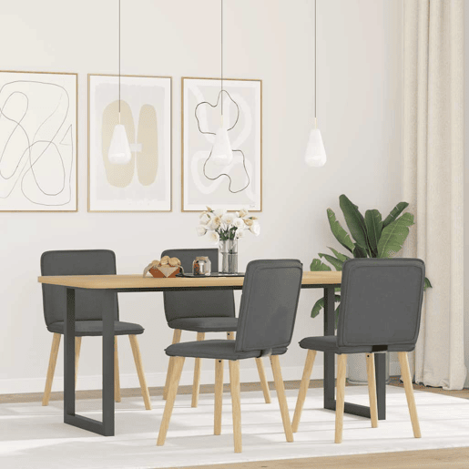vidaXL Cadeiras de jantar 4 pcs tecido cinzento-escuro vidaXL Cadeiras de jantar 4 pcs tecido cinzento-escuro