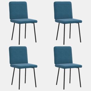 vidaXL Cadeiras de jantar 4 pcs veludo azul
