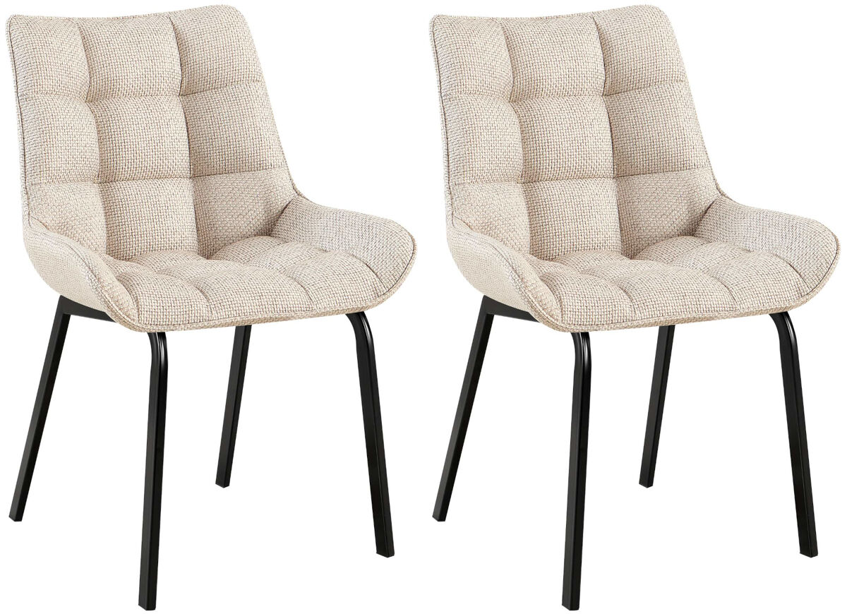 lote de 2 sillas de comedor saranda tela marfil 57x58x84 cm
