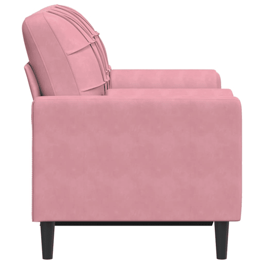 vidaXL Sofá 2 lug. c almofadas decorativas 120 cm veludo rosa
