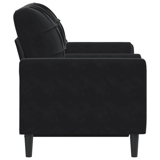 vidaXL Sofá 2 lugares c almofadas decorativas 120 cm veludo preto