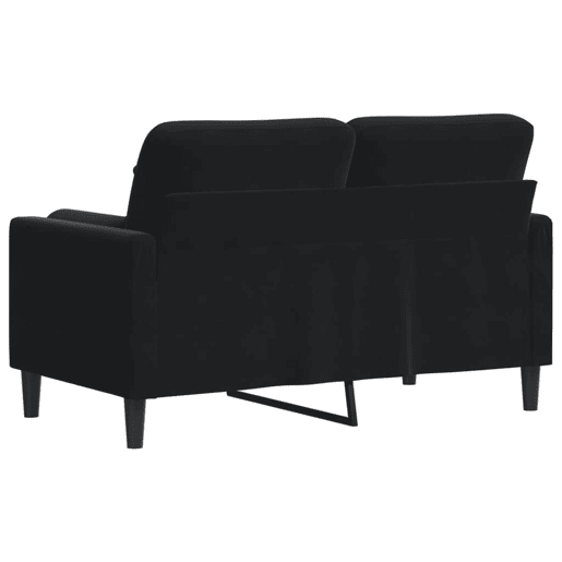 vidaXL Sofá 2 lugares c almofadas decorativas 120 cm veludo preto