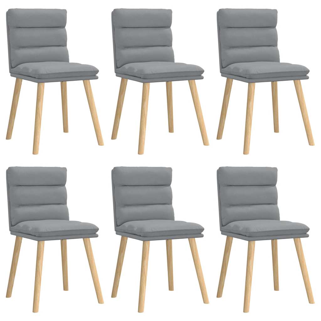Vidaxl sillas de comedor 6 unidades de tela gris claro
