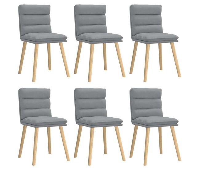 Vidaxl sillas de comedor 6 unidades de tela gris claro