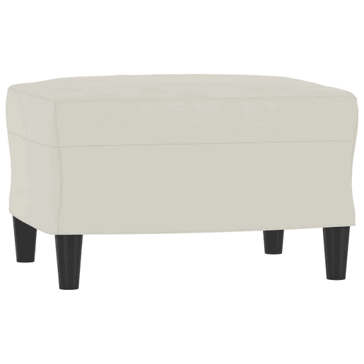 vidaXL Sofá de 3 lugares com apoio de pés 180 cm veludo cor creme