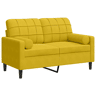 vidaXL Sofá 2 lugares c almofadas decorativas 120 cm veludo amarelo