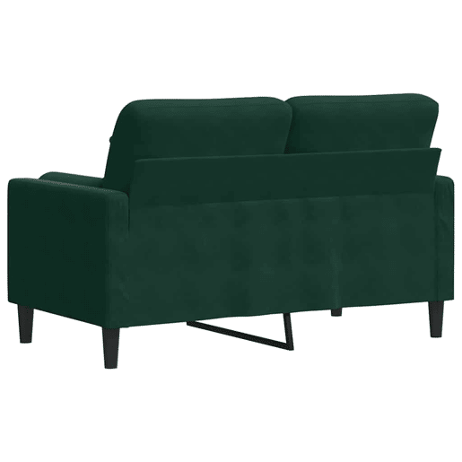 vidaXL Sofá 2 lug. c almofadas decorativas 120 cm veludo verde-escuro vidaXL Sofá 2 lug. c almofadas decorativas 120 cm veludo verde-escuro