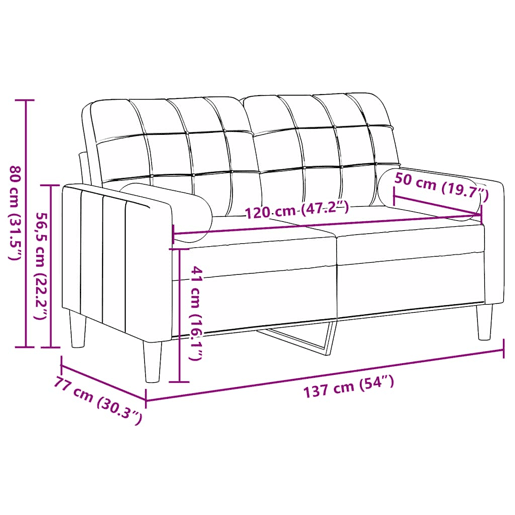 vidaXL Sofá 2 lug. c almofadas decorativas 120 cm veludo verde-escuro vidaXL Sofá 2 lug. c almofadas decorativas 120 cm veludo verde-escuro