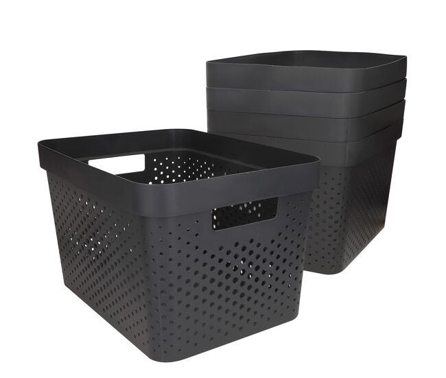 Curver pack 5 cestas organizadoras infinity 17l gris