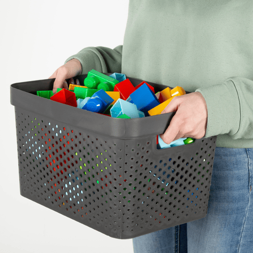 Curver Pack 5 cestos organizadores Infinity 17L cinzentos