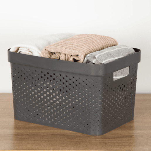 Curver Pack 5 cestos organizadores Infinity 17L cinzentos