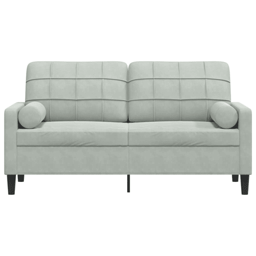 vidaXL Sofá 2 lugares + almofadas decorativas 140cm veludo cinza-claro vidaXL Sofá 2 lugares + almofadas decorativas 140cm veludo cinza-claro