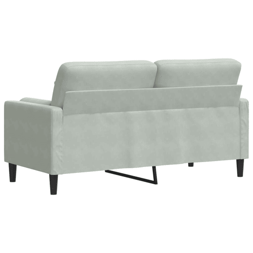 vidaXL Sofá 2 lugares + almofadas decorativas 140cm veludo cinza-claro vidaXL Sofá 2 lugares + almofadas decorativas 140cm veludo cinza-claro