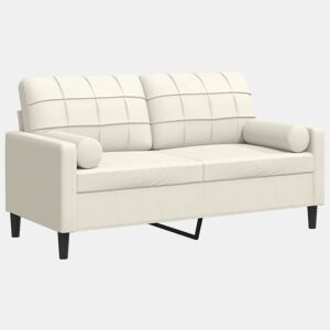 vidaXL Sofá 2 lugares c almofadas decorativas 140 cm veludo creme