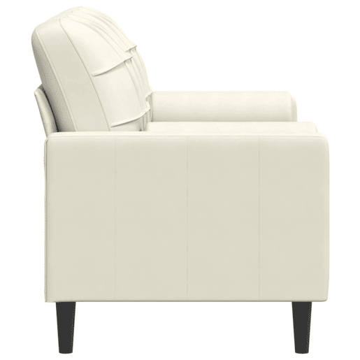 vidaXL Sofá 2 lugares c almofadas decorativas 140 cm veludo creme