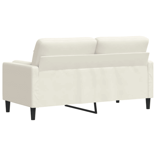 vidaXL Sofá 2 lugares c almofadas decorativas 140 cm veludo creme