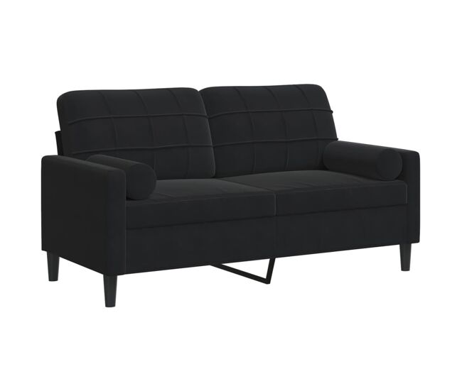 Vidaxl sofá de 2 plazas con cojines terciopelo negro 140 cm