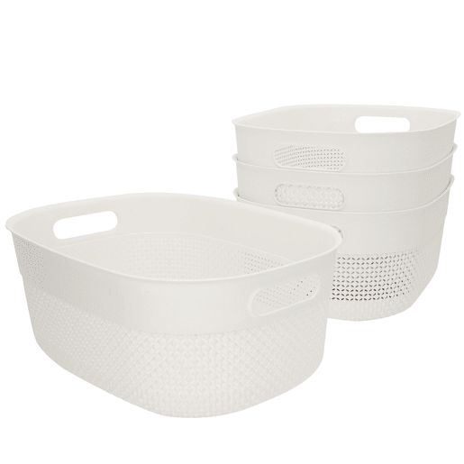 Curver Pack 4 cestos organizadores Filo 12L branco