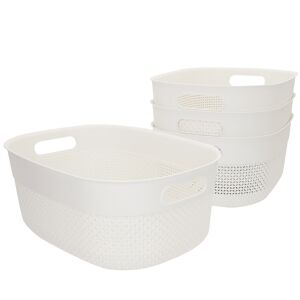 Curver Pack 4 cestos organizadores Filo 12L branco