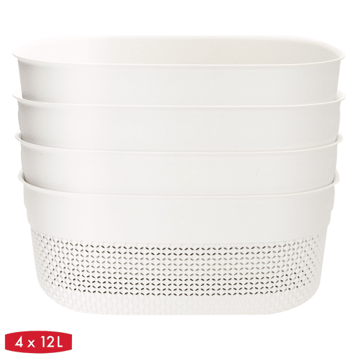 Curver Pack 4 cestos organizadores Filo 12L branco
