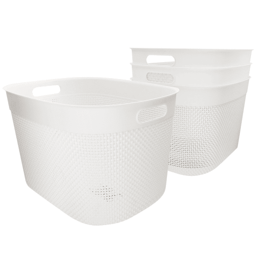 Curver Pack 4 cestos organizadores Filo 30L branco