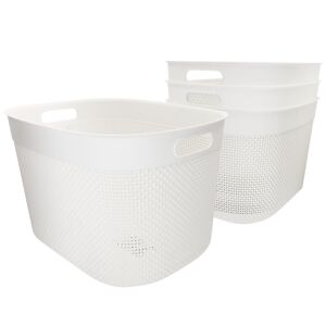 Curver Pack 4 cestos organizadores Filo 30L branco