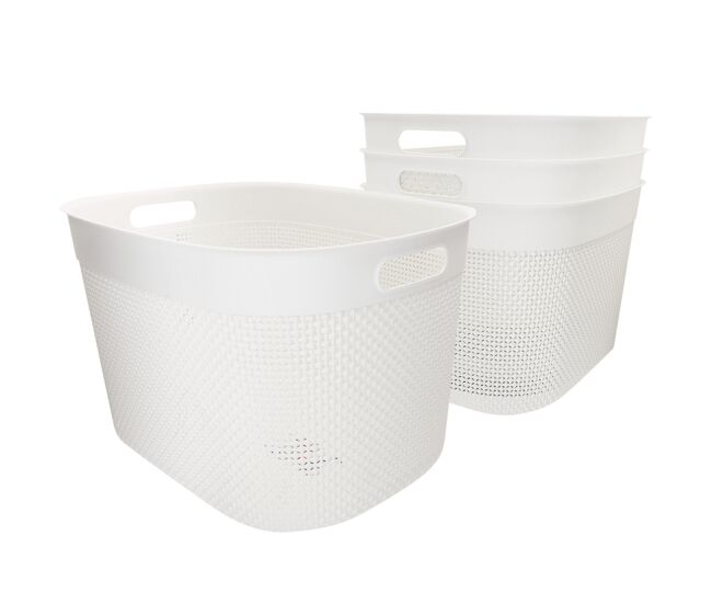 Curver pack 4 cestas organizadoras filo 30l blanco