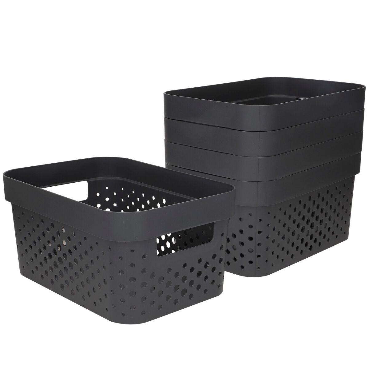 Curver pack 5 cestas organizadoras infinity 4,5l gris