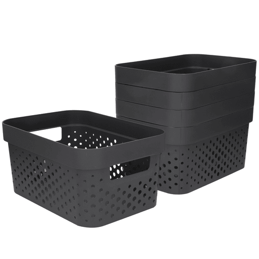 Curver Pack de 5 cestos organizadores Infinity 4,5L cinzentos