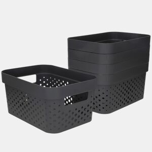 Curver Pack de 5 cestos organizadores Infinity 4,5L cinzentos
