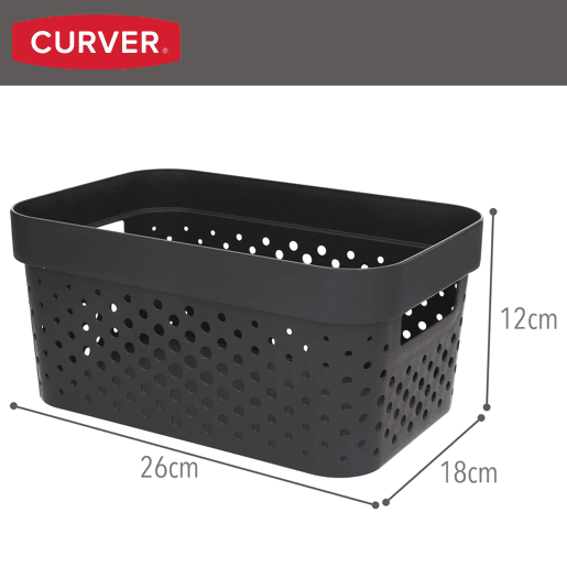 Curver Pack de 5 cestos organizadores Infinity 4,5L cinzentos