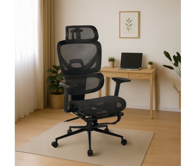 Silla de oficina Beresford Tela Negro 72X68X114 cm