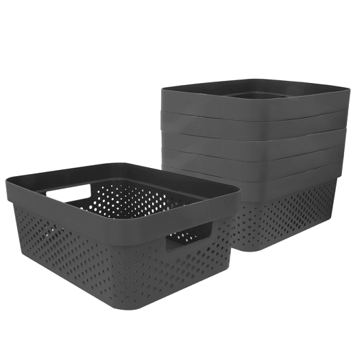 Curver Pack 6 Cestos organizadores Infinity 11L cinzento