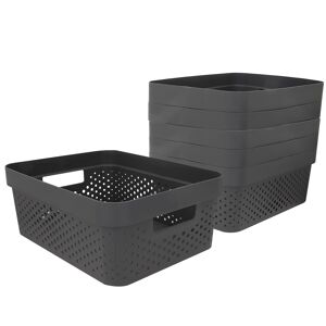Curver Pack 6 Cestos organizadores Infinity 11L cinzento