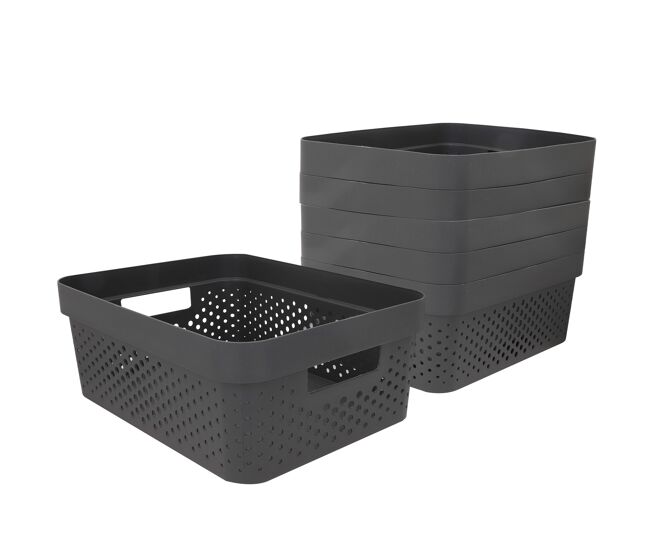 Curver pack 6 cestas organizadoras infinity 11l gris