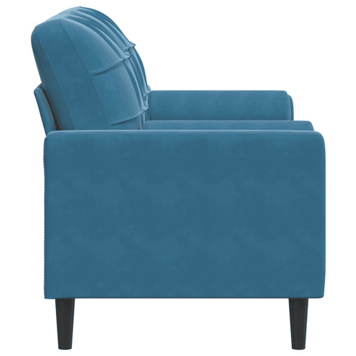 vidaXL Sofá 2 lugares c almofadas decorativas 140 cm veludo azul vidaXL Sofá 2 lugares c almofadas decorativas 140 cm veludo azul