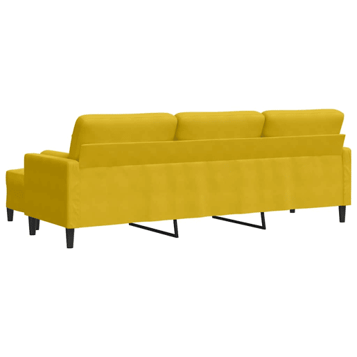 vidaXL Sofá de 3 lugares com apoio de pés 210 cm veludo amarelo vidaXL Sofá de 3 lugares com apoio de pés 210 cm veludo amarelo