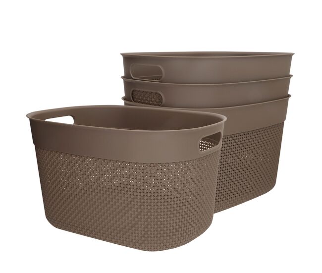 Curver pack 4 cestas organizadoras filo 18l marrón