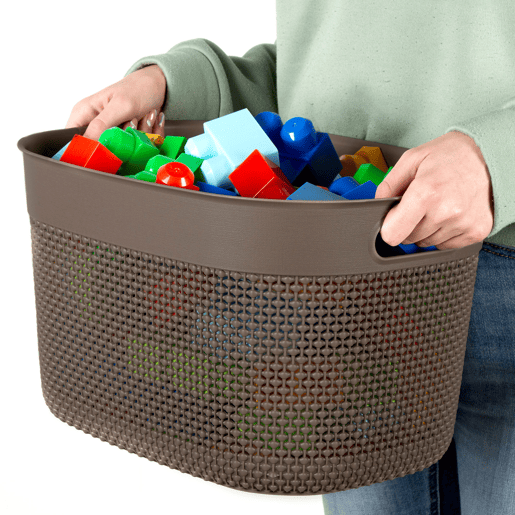 Curver Pack 4 cestos organizadores Filo 18L castanho