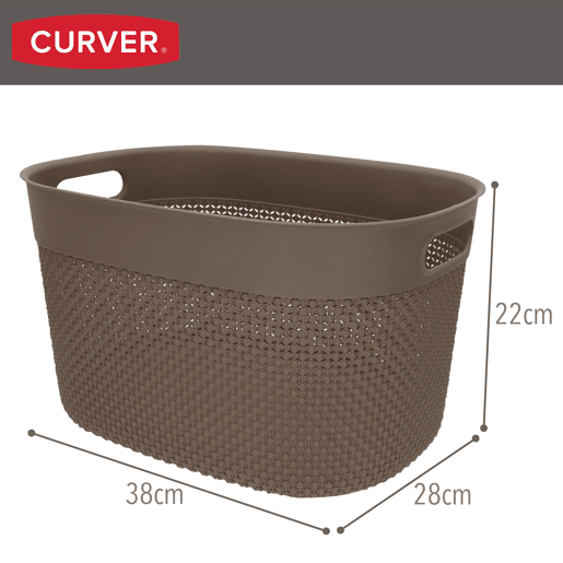 Curver Pack 4 cestos organizadores Filo 18L castanho