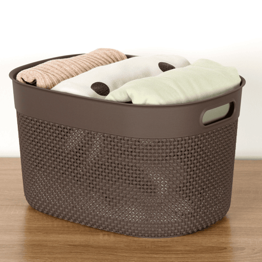 Curver Pack 4 cestos organizadores Filo 18L castanho
