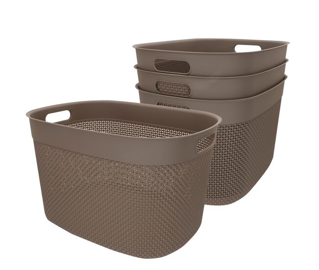 Curver pack 4 cestas organizadoras filo 30l marrón