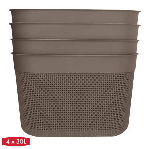 Curver Pack 4 cestos organizadores Filo 30L castanho Curver Pack 4 cestos organizadores Filo 30L castanho
