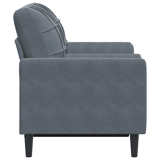 vidaXL Sofá 2 lug. c almofadas decorativas 120 cm veludo cinza-escuro