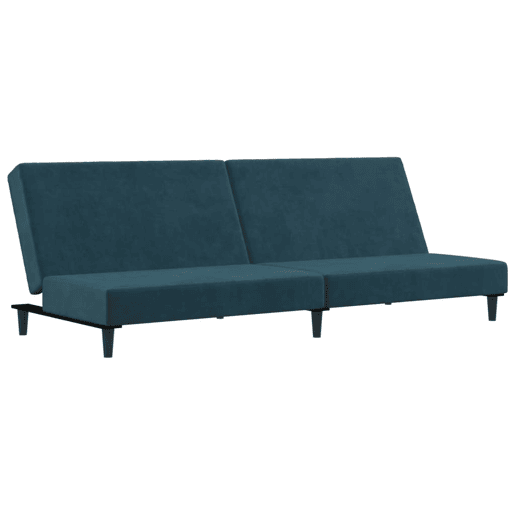 Sofá-cama, Sofá conversível de 2 lugares veludo azul